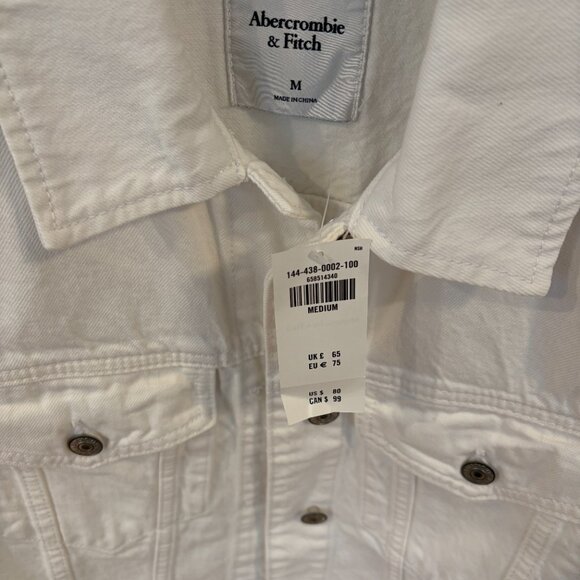 Abercrombie & Fitch White Denim Cropped Vest Size M NWT - Picture 3 of 4